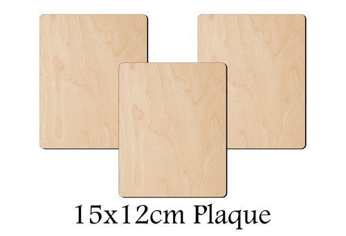 Wooden rectangle shape 15x12cm - wooden,