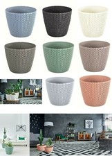 Plant pot cover indoor plastic rattan flower cover round modern decor planter