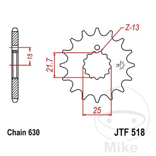 Jtf518 sprocket 14 - jtf518.14, teeth