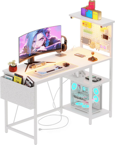 Gaming desk with pegboard - desk,