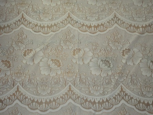 Vintage ivory scalloped floral - scalloped,