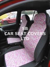 TO FIT A RENAULT TWIZY CAR, SEAT COVERS, PINK PAISLEY - FULL SET