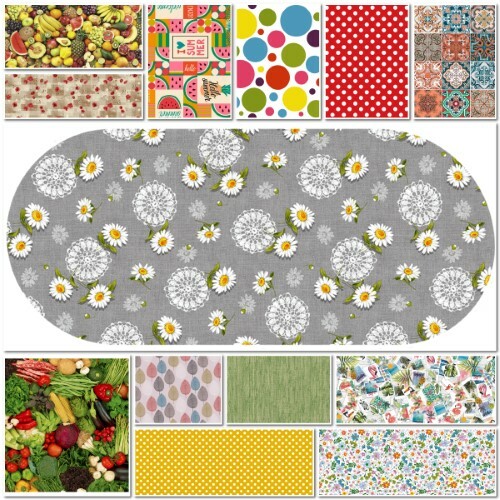 Oval wipe clean tablecloth - wipe,