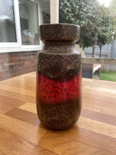 Scheurich vase red brown - red, fat
