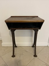 Antique Childs Desk Iron Legs
