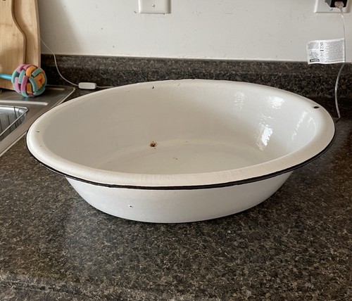 Antique vtg enamel - vtg, 17”