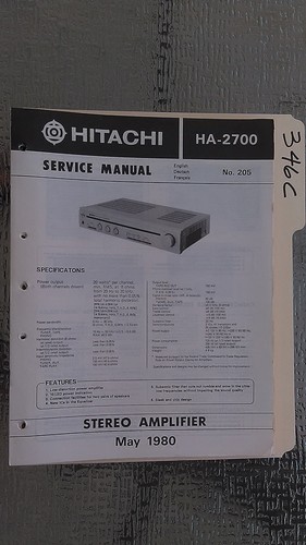 Hitachi 2700 service - ha-2700, manual