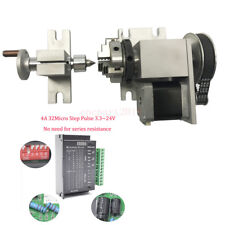 Dividing Head CNC Rotary Axis A-axis 4th Axis Nema17 & Tailstock & Stepper Drive