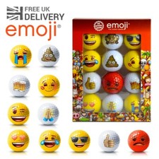 EMOJI Novelty Golf Balls Christmas Stocking Fillers Secret Santa Gifts 12 Pack