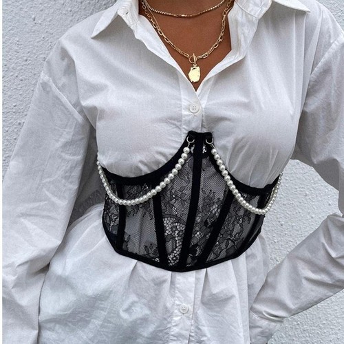 Floral lace underbust - floral,