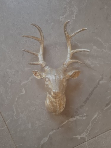Silver wall mounted stag head - silver,