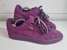 Puma Suede Heart Satin 2 Purple trainers Women's, Size Uk 7 US 9.5 VGC 