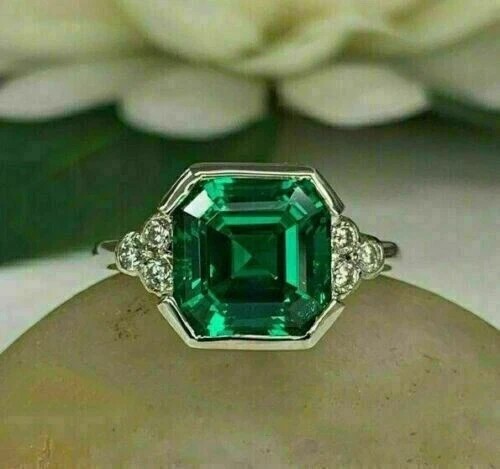 Art deco style asscher - asscher, lab