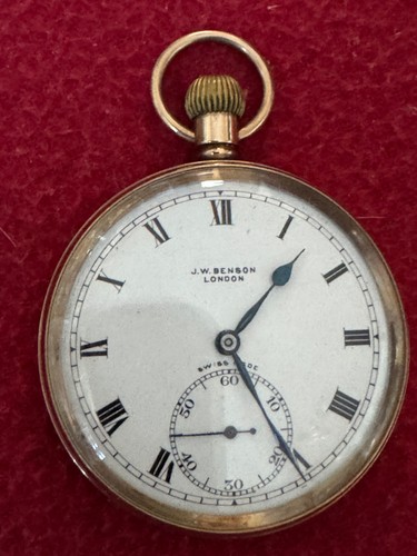 Benson pocket watch 9ct - w,