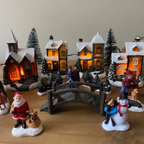 Christmas village set scene - christmas,