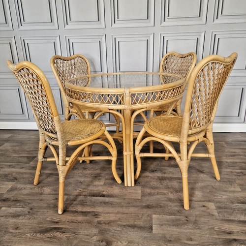 Retro table chair set - retro, bistro