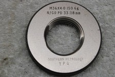 YPG M36 x 4mm Screw thread Ring gauge No Go ISO 6G No-Go PD 33.118mm