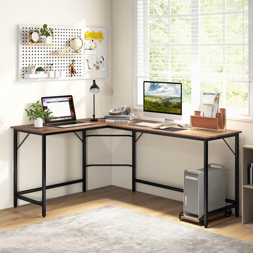 Shaped gaming desk with - l-shaped,