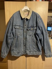 Lee Storm Rider Sherpa Lined Denim Jacket Blue Trucker Coat Mens XXL Warm