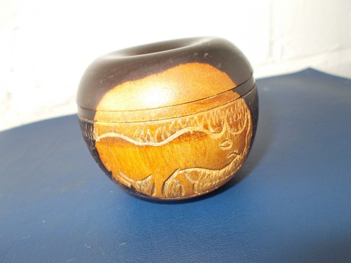 Hand carved pot - carved,