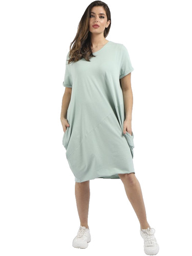 Italian cocoon dress - italian, green