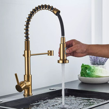 Brass Pull Down Kitchen Mixer