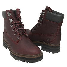 womens ladies timberland Mid Calf Burgundy leather Boots size uk 4 W EU 37 New