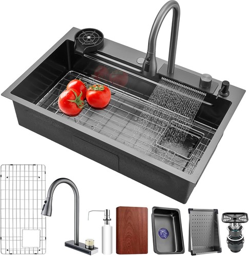 Waterfall kitchen sink - kitchen,