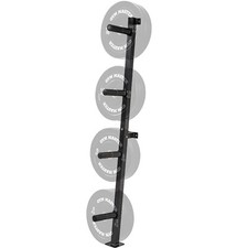 Olympic Weight Plate 4 Pole Storage Rack Bumper Holder Home Gym Big Wall Mounted