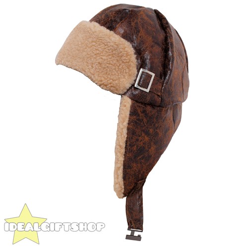 Faux leather flying helmet - faux,