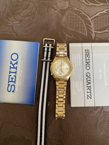 Vintage 90s gold seiko quartz - gold,