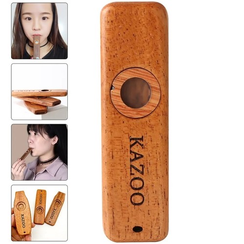 Wooden kazoo with lanyards - wooden,