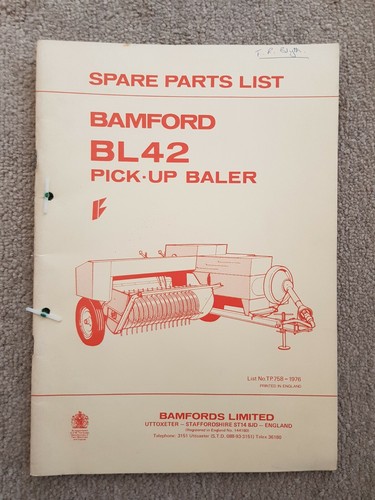 Bamford bl42 baler parts - bamford,