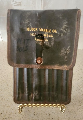 Block marble leather pouch - marble, co.