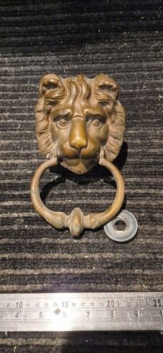 Antique brass lion head - antique,
