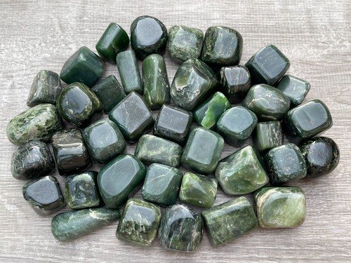 Nephrite jade tumbled stones - tumbled,