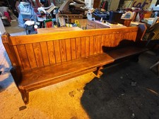 Antique Pitch Pine Solid Church Pew / Bench Settle / 6ft long
