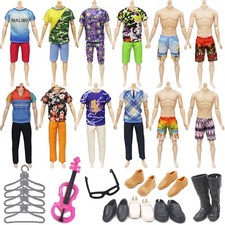 14PCS Ken Doll Clothes & Accessories Set Outfits Shoes Swimsuits Random Mix