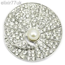 NEW SILVER SHELL PEARL BROOCH