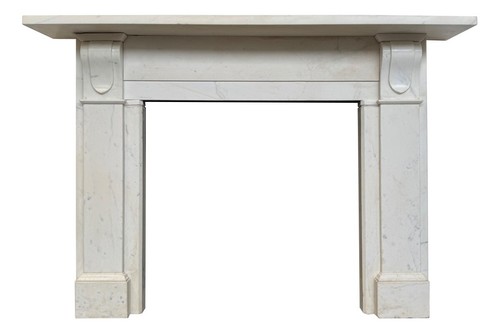 Antique white marble - , fireplace