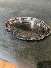 Vintage Silver Plated Opal Serving Tray