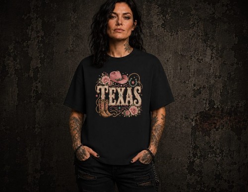Texas shirt pink cowgirl - t-shirt,,