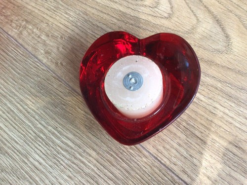 Red glass heart tea - glass, light