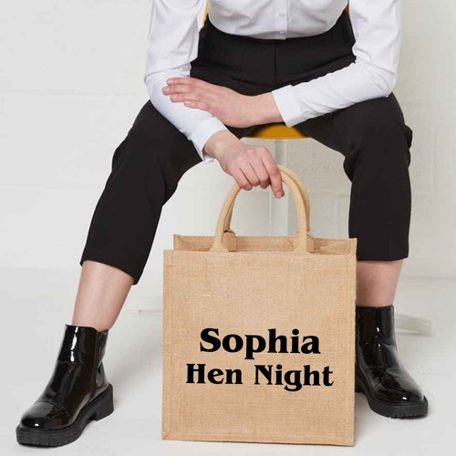 Personalised hen night - hen, jute