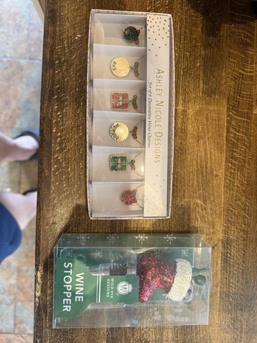 Christmas wine glass - glass, charms