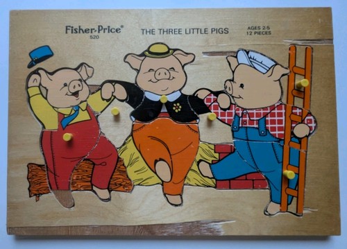 Vintage wooden puzzle fisher - vintage,