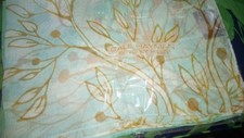 GALE HAYMAN NEW SEALED BEAUTIFUL LONG CHIFFONLIKE SCARF PALE BLUE - GOLD FLORAL