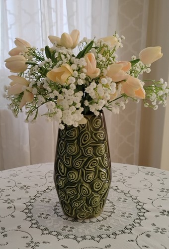 Vintage sylvac green vase - vintage,