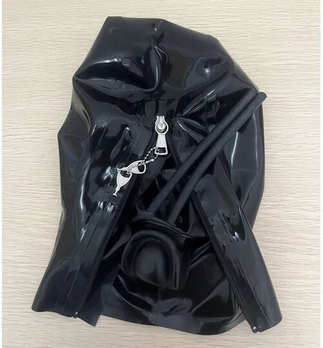 Latex hood rubber mask with - hood,
