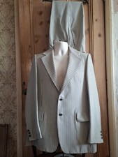 Men's vintage light grey and white smart striped Christian Dior Monsieur suit. 